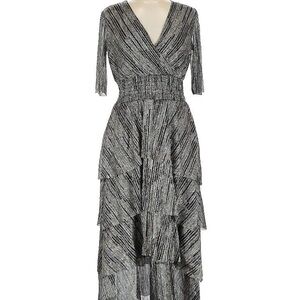 Black and White High Low Wrap Gown dress